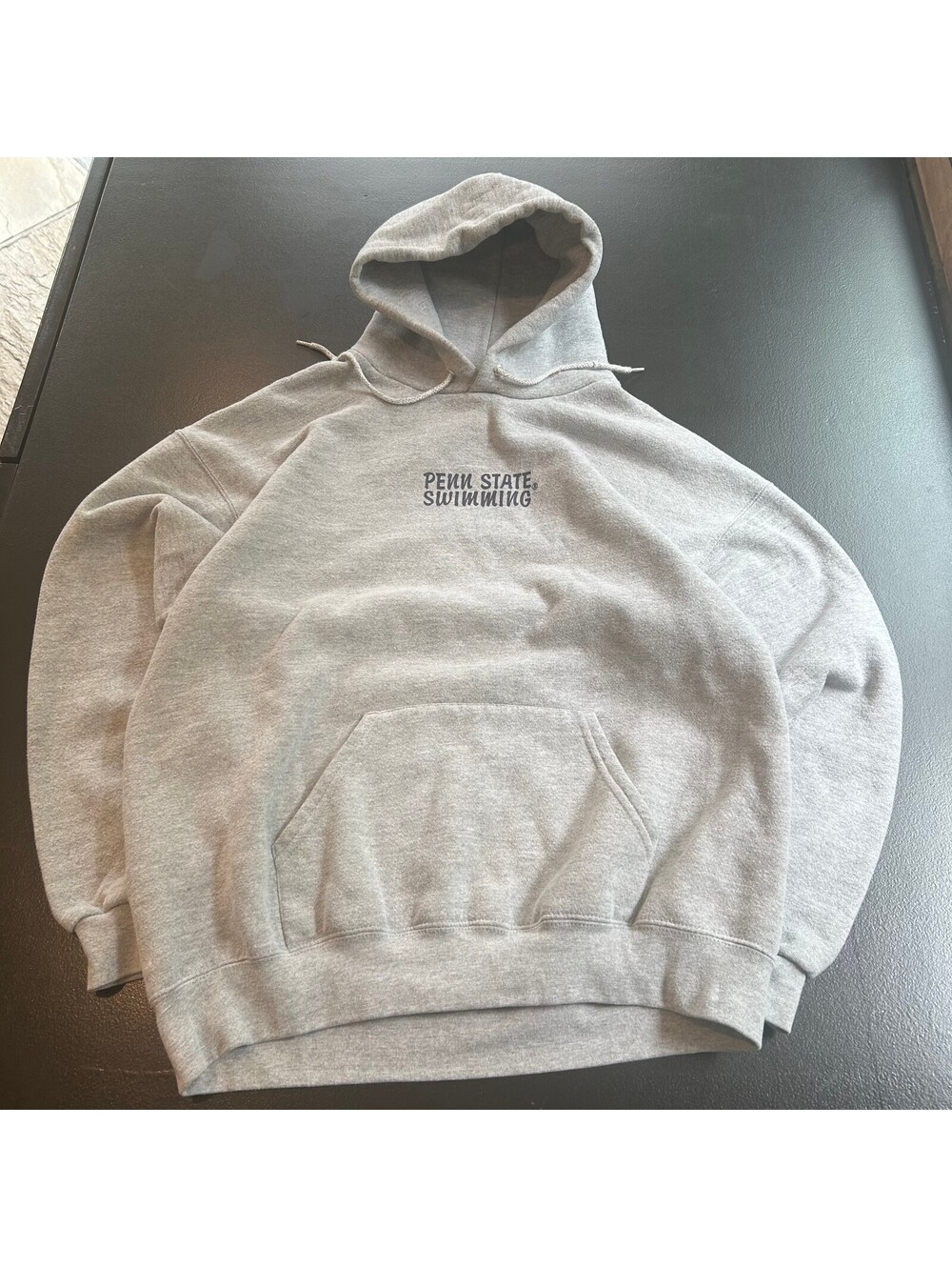 Vintage 90s Lee Heavyweight Penn State Swimming Gray Hoodie Sweatshirt Size L